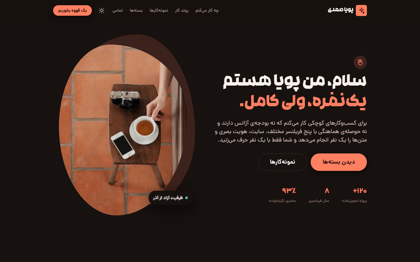 نمای دموی فریلنسر در حالت مقابل
